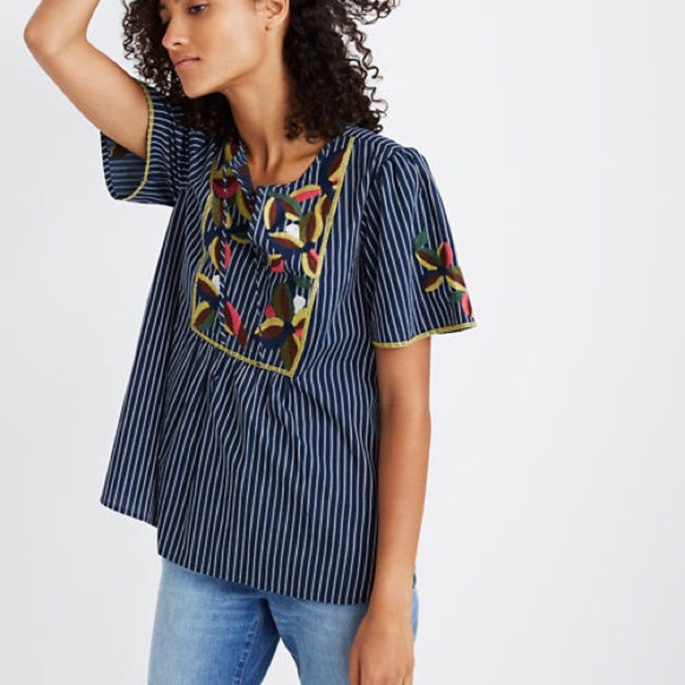NWT Madewell Embroidered Fable Top Sz XXS